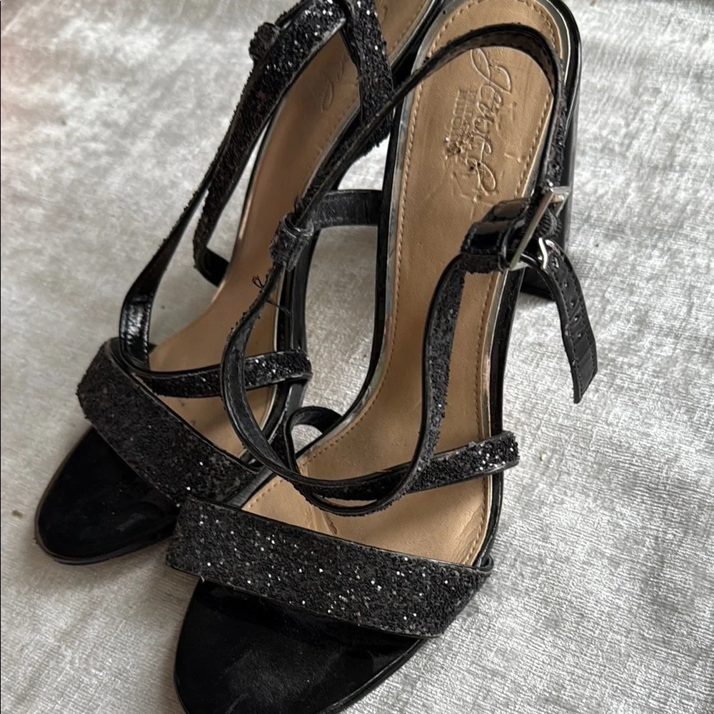 Jewel Badgley Mischka Black Patent Leather Heels